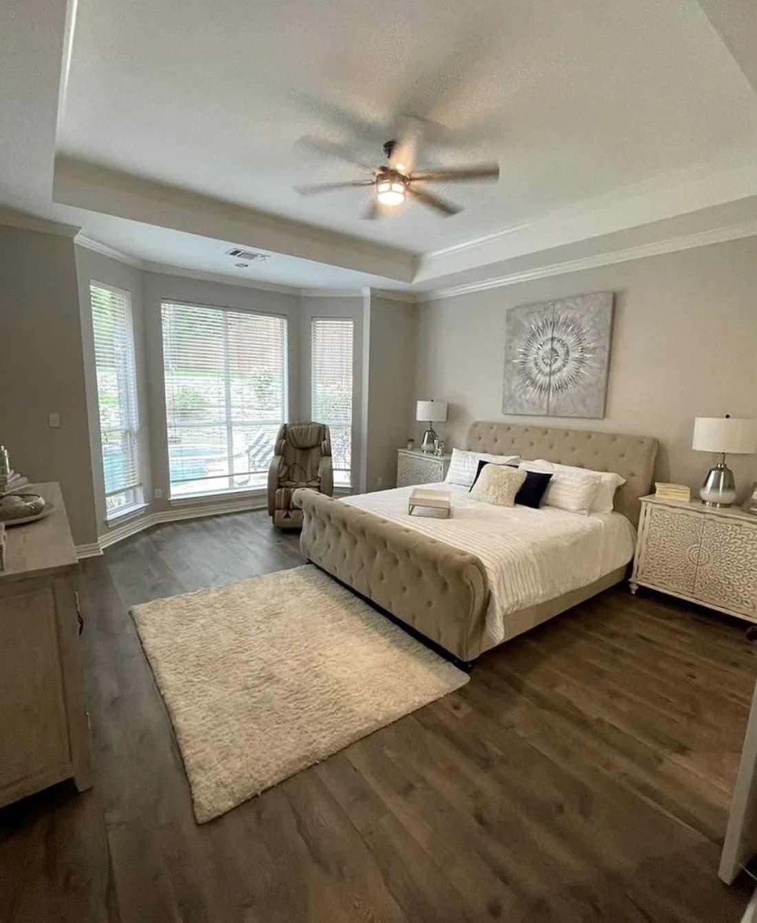 A bright, freshly cleaned bedroom by Weylin Cleaning Services in North Jersey